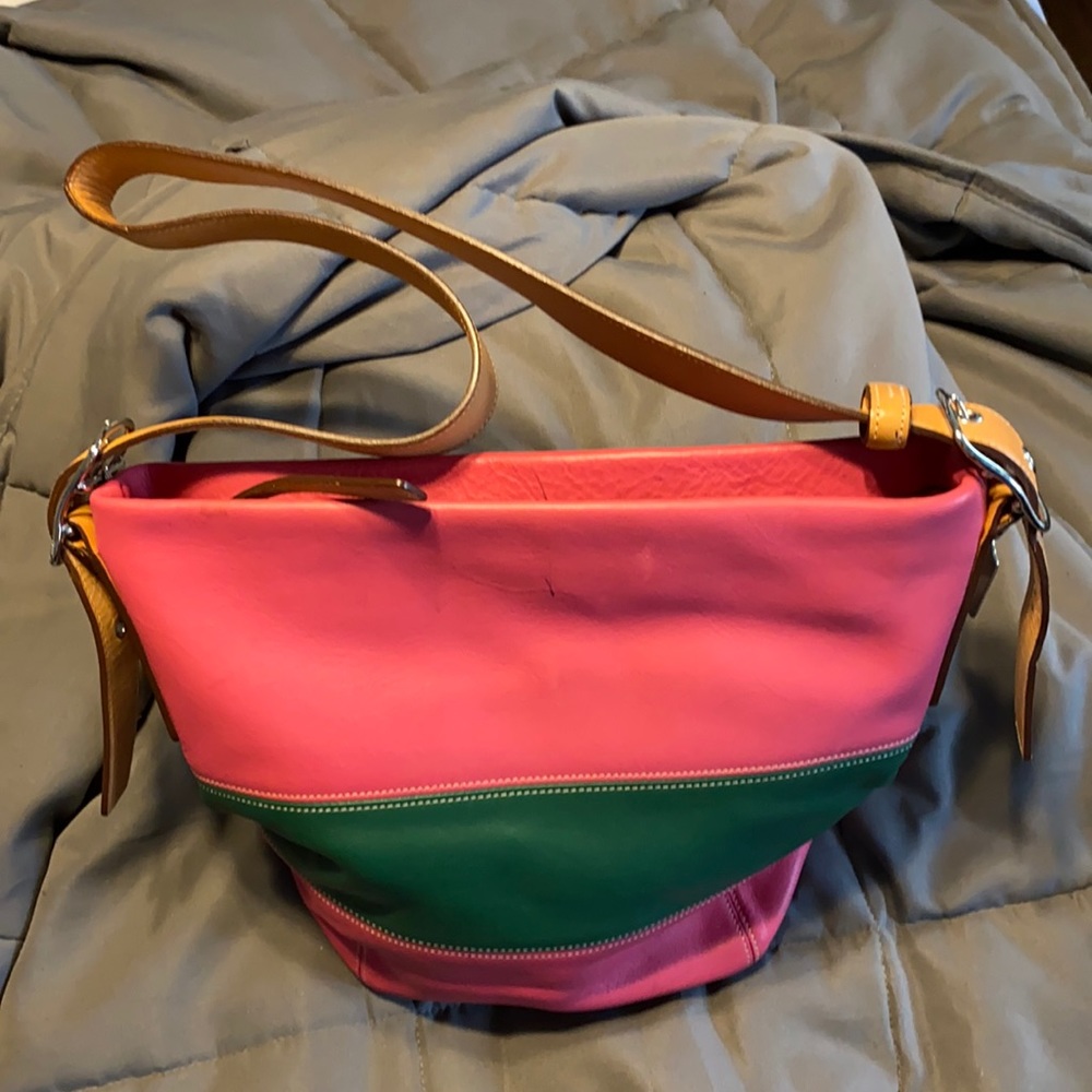 Pink and Green Coach Duffle